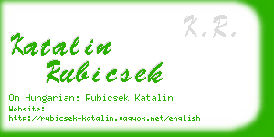 katalin rubicsek business card